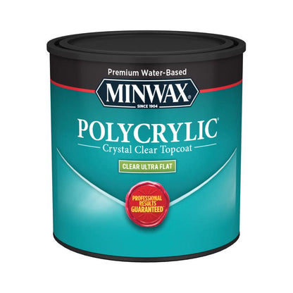 Pack of 4 Emery Jensen water clean-up varnish in .5pt finish, ideal for protective wood surface coating.
