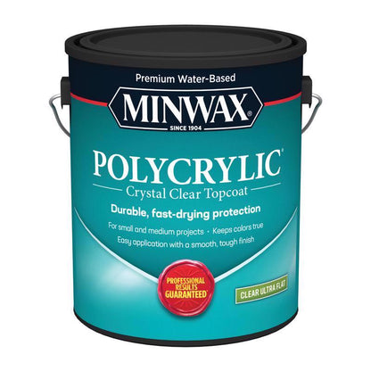 Emery Jensen Plycrylc Water Clean-Up Varnish, 1-gallon, pack of 2, for protective finish on wood and crafted surfaces.