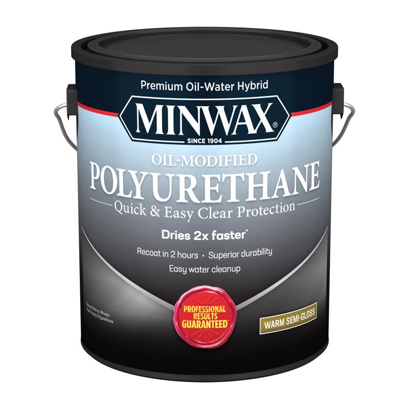 Two cans of Emery Jensen WB Poly Semi Water Clean-Up Varnish 1-gallon size, packaged in a set of two.