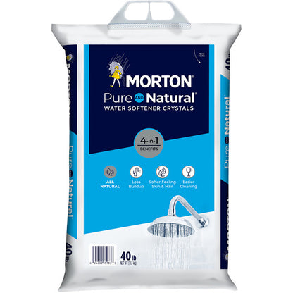 Emery Jensen water softener bag with 40-pound WATR SOFTNR crystals for reducing hard water minerals.