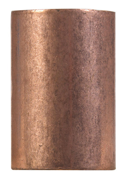 Emery Jensen Couple & Stop 1/1 copper water supply fitting showing threaded ends and shiny copper finish.