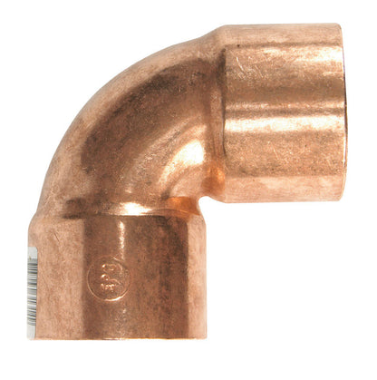 Emery Jensen 1.5-inch elbow fitting for water supply, durable copper construction, used in plumbing systems.
