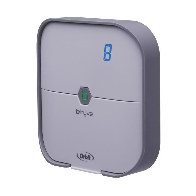 Emery Jensen WIFI Sprinklr TMR 8 Zone water timer for garden irrigation system, showing digital controls and multiple zone connections.