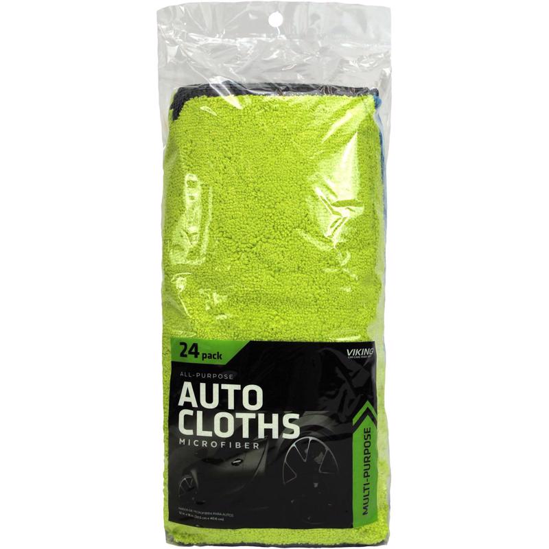 Set of 24 Emery Jensen auto cleaning cloths for waxing and cleaning vehicles, soft, durable microfiber cleaning rags.