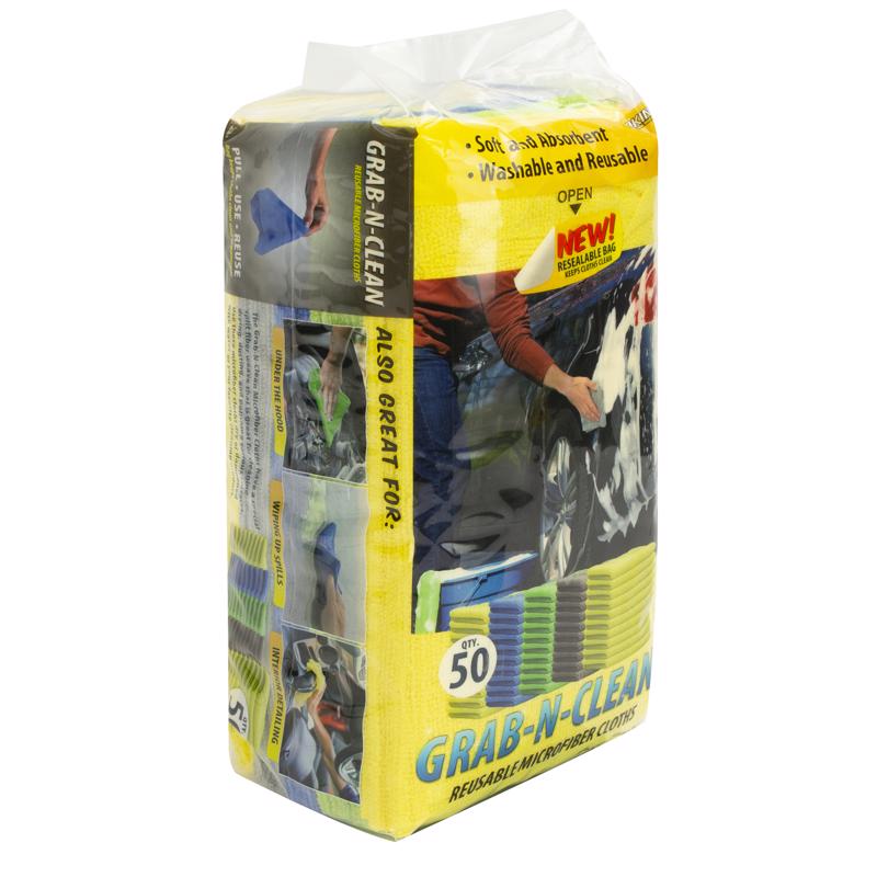 Set of 50 Emery Jensen wax cleaning cloths, soft microfiber cloths designed for gentle cleaning and polishing tasks.