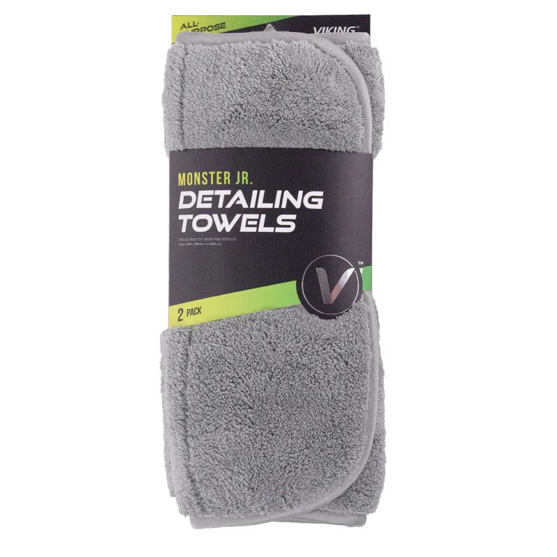 Gray Emery Jensen detailing towels 2-pack, soft wax and cleaning cloths for automotive or household use.