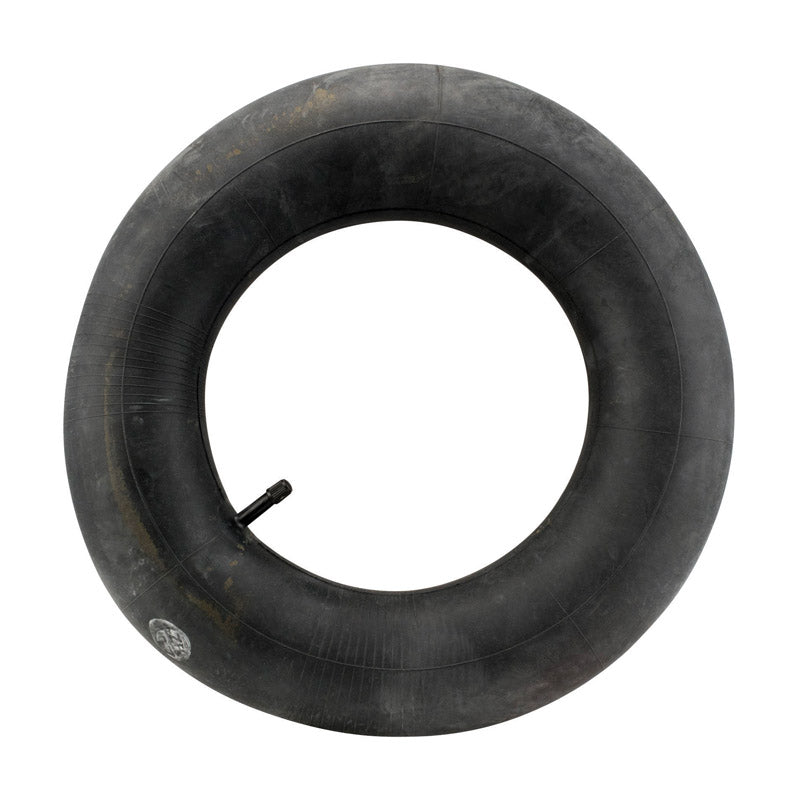 Emery Jensen 8x8 inch inner tube for wheelbarrow or cart tires, visible in white and black rubber with valve stem.