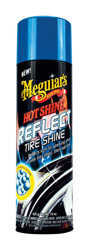 Emery Jensen Hotshine Reflect Tire 15oz wheel care product bottle with reflective label and black nozzle.