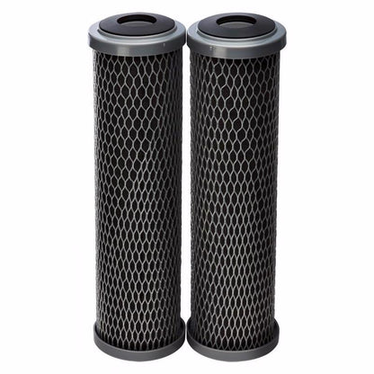 Emery Jensen CRTRDG HF150, HF160, HF360 wholehouse filters installed in a residential plumbing system.
