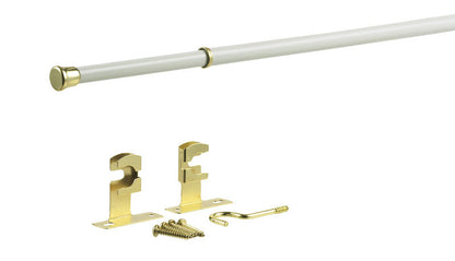 Emery Jensen wide pocket sash rod in off-white, adjustable from 48 to 84 inches, used for hanging curtains or drapes.