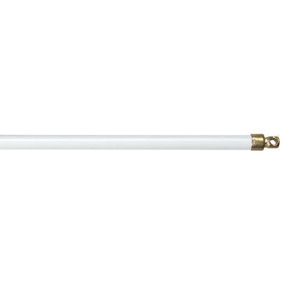 Emery Jensen white wide pocket sash rod, 11-19 inches, for hanging curtains with a sleek, durable design.