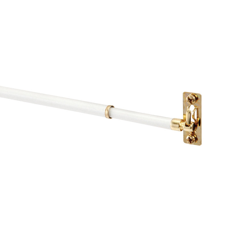 White wide pocket sash rod by Emery Jensen, 38 inches, designed for hanging curtains with a sleek, sturdy appearance.