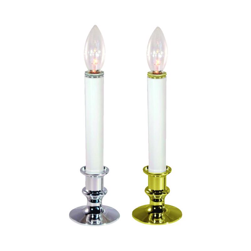 Set of 48 9-inch Emery Jensen window candles in clear holders, designed for decorative window accents and ambient lighting.