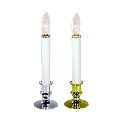 Set of 48 9-inch Emery Jensen window candles in clear holders, designed for decorative window accents and ambient lighting.
