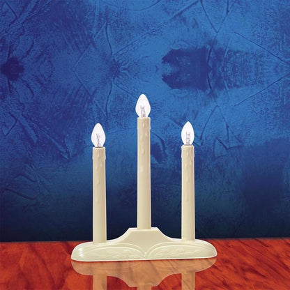 Emery Jensen Candolier 3LT Celeb window candles and accessories displayed in a decorative holder with warm glow.