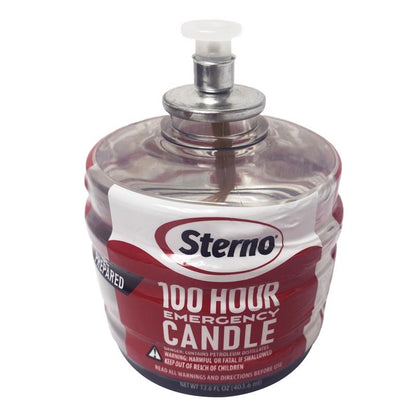 Set of six Emery Jensen emergency window candles, 100-hour burn time, for safety and visibility during power outages.