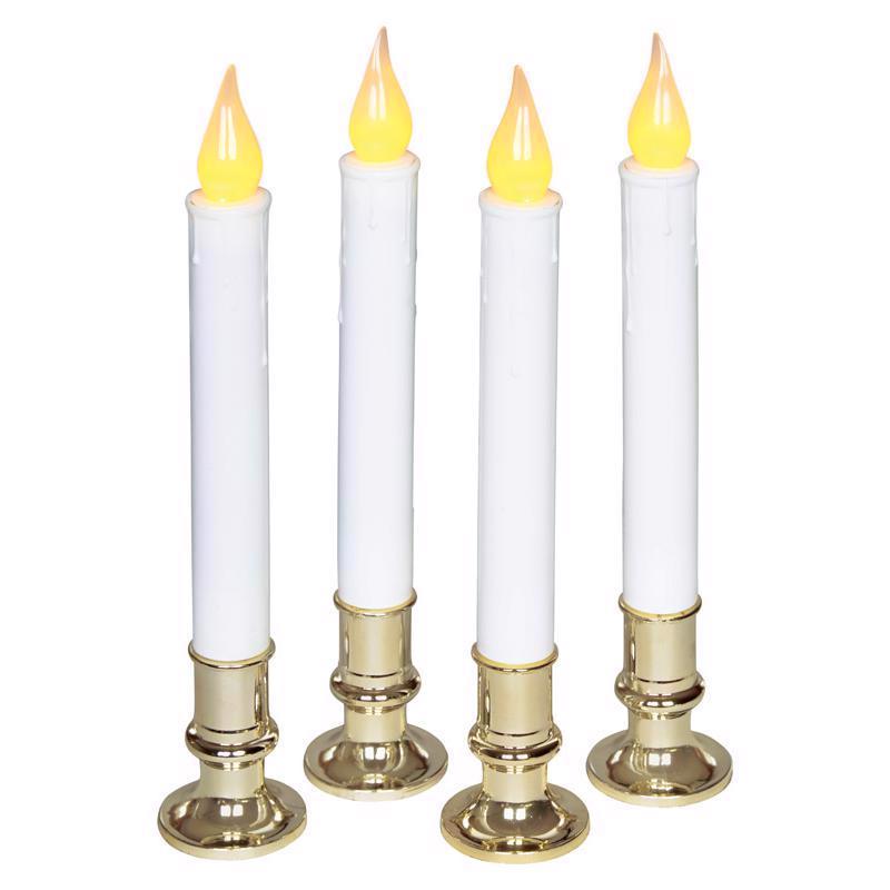 Set of four Emery Jensen LED window candles for decorative and ambient lighting in homes or seasonal displays.