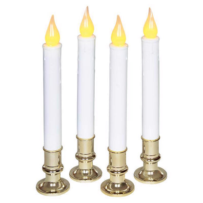 Set of four Emery Jensen LED window candles for decorative and ambient lighting in homes or seasonal displays.