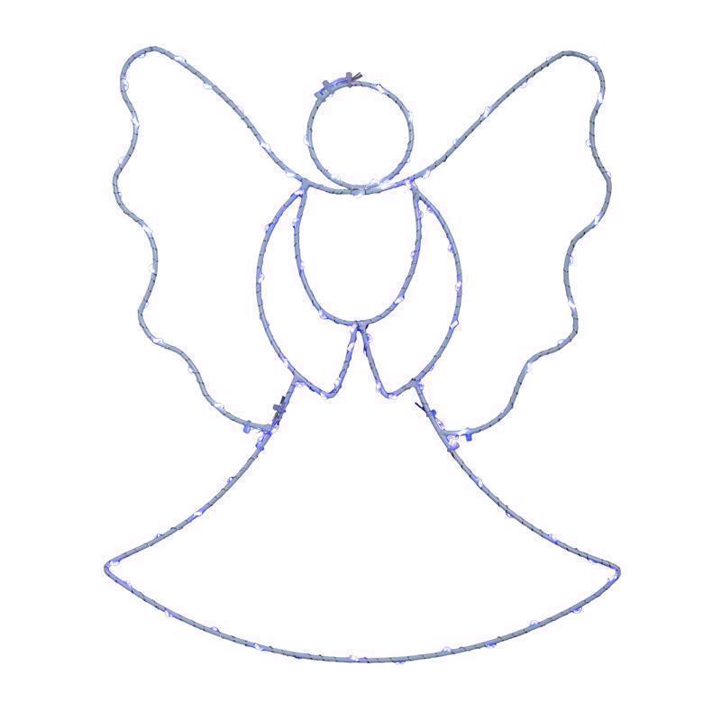 13-inch LED angel silhouette window decoration by Emery Jensen, features a detailed angel design for festive holiday decor.