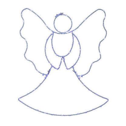 13-inch LED angel silhouette window decoration by Emery Jensen, features a detailed angel design for festive holiday decor.