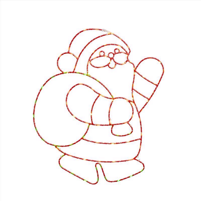 Emery Jensen CMAS window silhouette LED Christmas Santa light, 14-inch festive holiday window decoration with illuminated design.