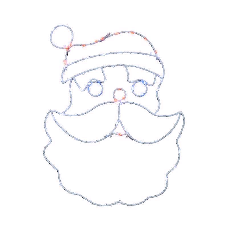 15-inch LED Santa head silhouette window decoration by Emery Jensen, festive holiday display for seasonal decor