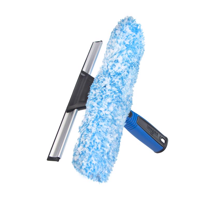 Emery Jensen 10-inch window squeegee with rubber blade for streak-free cleaning of glass surfaces.