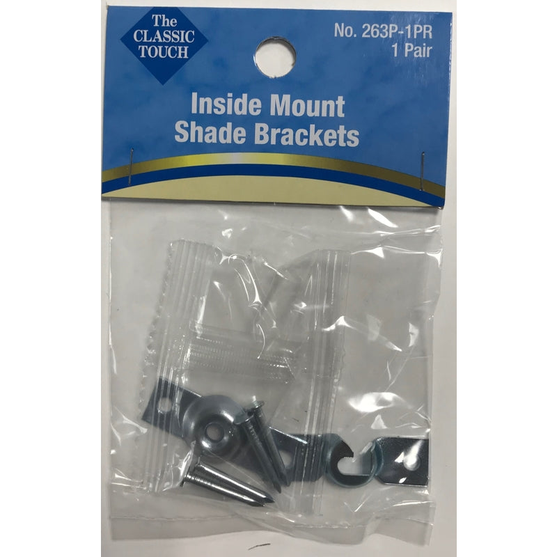 Emery Jensen inside roller bracket for window treatment, 1 pair, metal mounting hardware for inside window blinds or shades