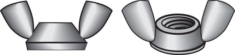 Emery Jensen 1/4-inch stainless steel wing nuts, 50-pack, versatile fasteners with winged design for easy hand tightening.