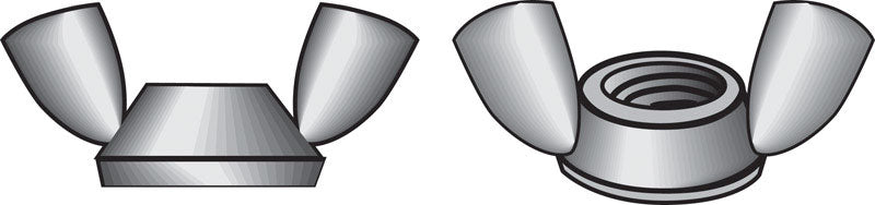 Stainless steel wing nuts, 3/8 inch size, Emery Jensen brand, set of 50 for fastening and securing applications.
