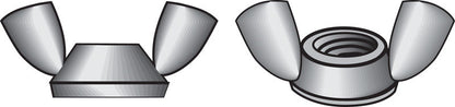 Stainless steel wing nuts, 3/8 inch size, Emery Jensen brand, set of 50 for fastening and securing applications.