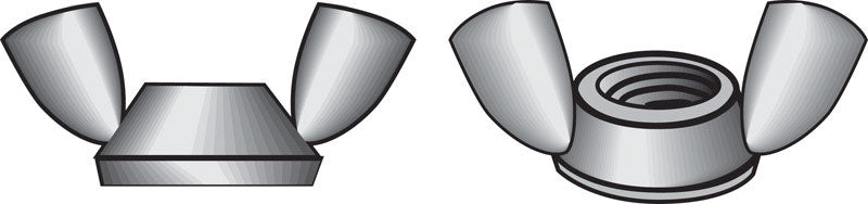 Emery Jensen wing nuts CF Z 3/8-16, metal fasteners with wing-shaped grips for easy tightening and loosening.