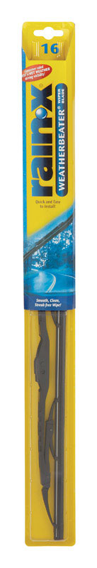 Emery Jensen RainX WB 16-inch wiper blade showing the rubber edge and frame for clear windshield cleaning.