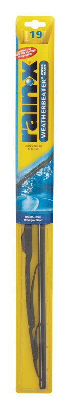 Emery Jensen RainX WB 19-inch windshield wiper blade installed on vehicle, showing durable rubber blade for clear visibility.