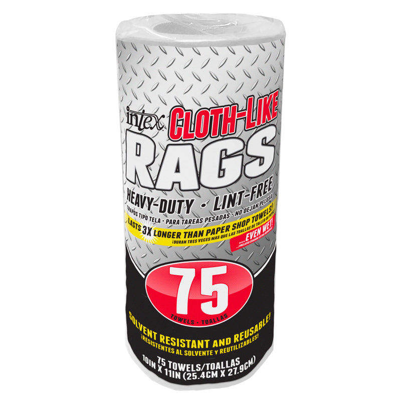 Emery Jensen wiping rags 75-count pack, reusable cleaning cloths for industrial and household use, soft and absorbent fabric.