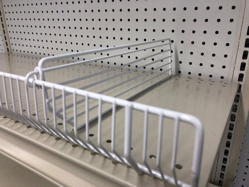 Emery Jensen white wire binning divider, 3x13 inches, shown in a pack of 20 used for organizing wires and cables.