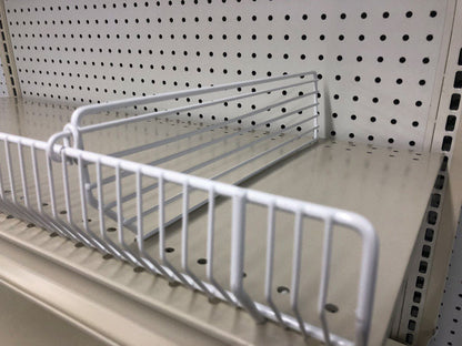 Emery Jensen white wire binning divider, 3x13 inches, shown in a pack of 20 used for organizing wires and cables.
