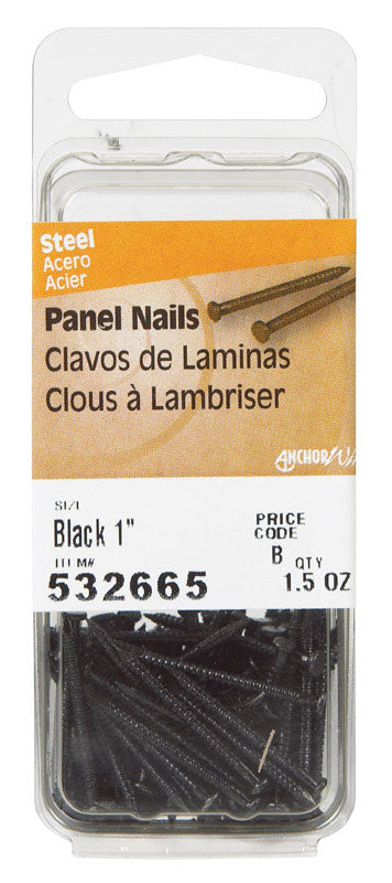 NAIL PANEL BLK 1" 1.5oz - Pack of 6