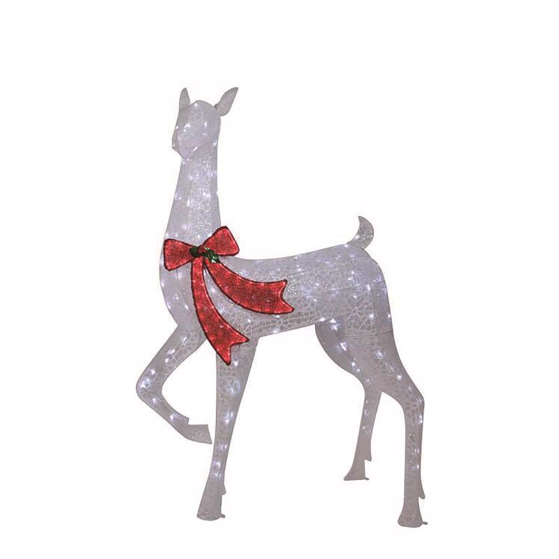 Emery Jensen CMAS LED Deer 50-inch wire decor with illuminated LED lights and detailed antler design for festive holiday display.