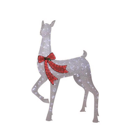 Emery Jensen CMAS LED Deer 50-inch wire decor with illuminated LED lights and detailed antler design for festive holiday display.