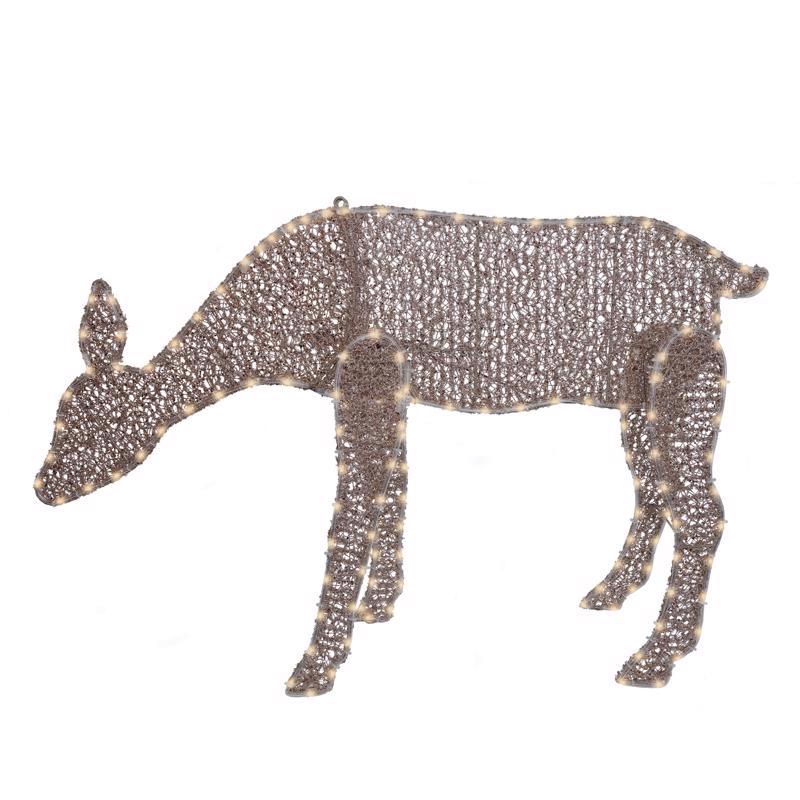 Emery Jensen CMAS YRD DCR DR SLHT 24-inch wire deer sculpture with detailed metal design and outdoor decor style.