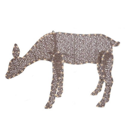 Emery Jensen CMAS YRD DCR DR SLHT 24-inch wire deer sculpture with detailed metal design and outdoor decor style.