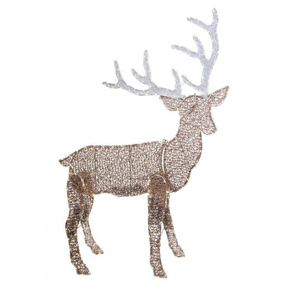 Wire deer silhouette sculpture, 48-inch tall, by Emery Jensen, featuring a detailed, artistic deer design for outdoor decor.
