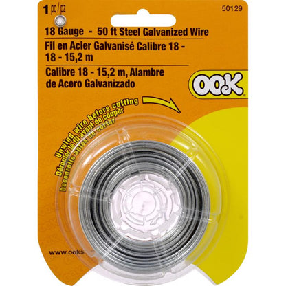 Emery Jensen 18-gauge steel wire, 50 feet length, coiled and ready for crafting or industrial use