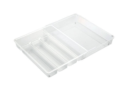 Emery Jensen 14.25-inch clear wire organizer for decluttering and organizing home or office spaces.