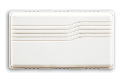Emery Jensen wired doorbell chime in white, 7.3x2x4 inches, designed for easy installation and clear doorbell sound.
