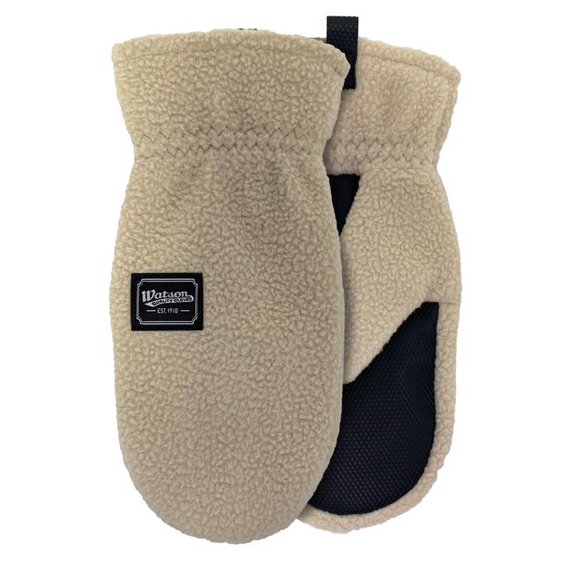 Emery Jensen women's lined winter mittens in cold weather, showing cozy insulation and snug fit for winter warmth.