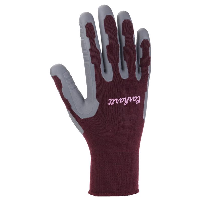Emery Jensen women's purple work and garden gloves, medium size, with a snug fit and durable fabric for gardening or work tasks.