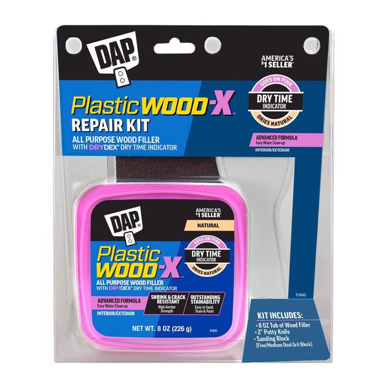 Emery Jensen WD FLR NTRL 8oz natural wood filler in a container, ideal for repairing and filling wood surfaces.