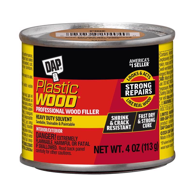 Emery Jensen wood filler in a 4oz container, beige color, suitable for repairing and filling wood surfaces.